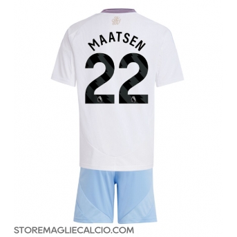 Aston Villa Ian Maatsen #22 Maglia Gara Trasferta Repliche 2024-25 Bambino